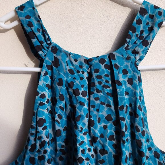 NWOT Ann Taylor Blue/Black Abstract Animal Print Halter Top Size 0 - Picture 14 of 15